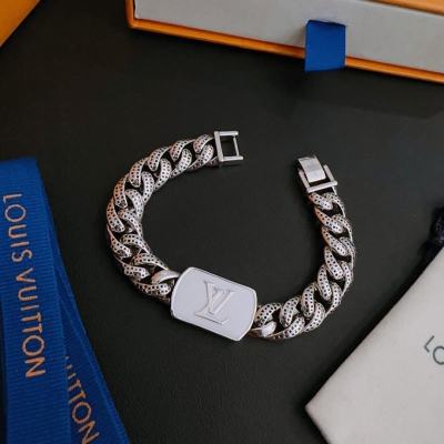 Louis Vuitton vintage silver bracelet couple's version 22cm20cm18cm changeable length