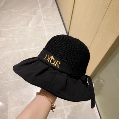 [Dior Dior] 2023 spring and summer style simple splicing sunset fisherman hat